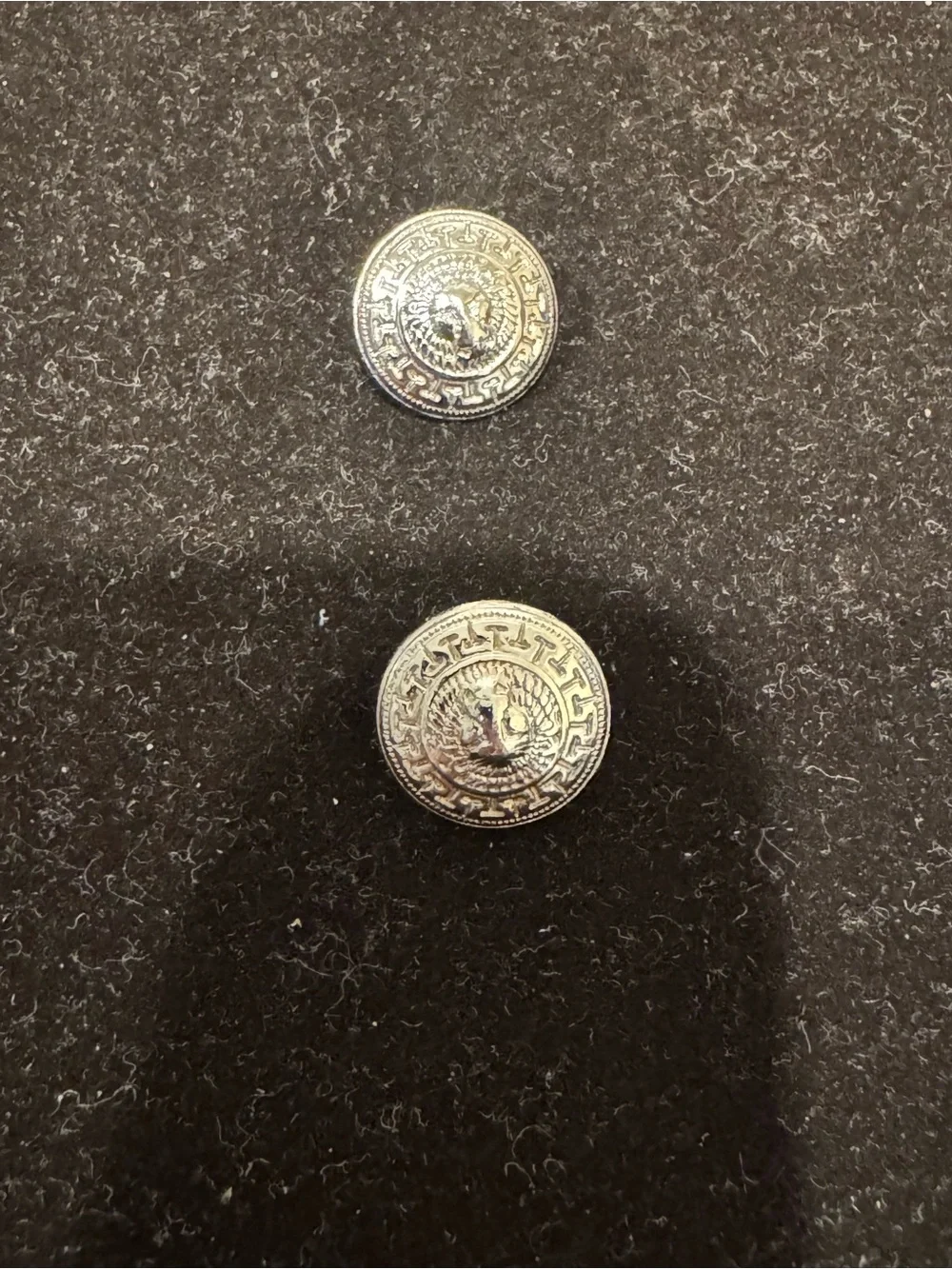 Versace Silver Medusa Button Set of 2, 12.5mm diameter